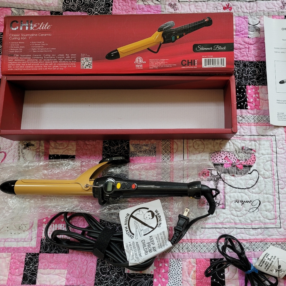 Like New  Chi Elite 1 inch curling iron and small travel iron